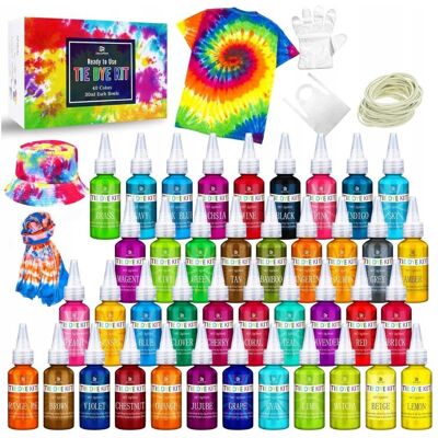 TRS Kompletny Zestaw Farb Tekstylnych 40 Kolorów DIY Rękodzieło Ubrania 40x30ml TRS Kompletny Zestaw Farb Tekstylnych 40 Kolorów DIY Rękodzieło Ubrania 40x30ml