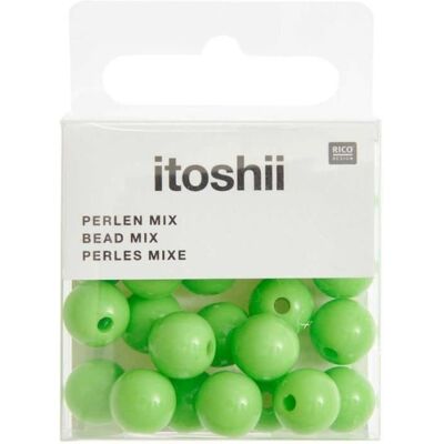 Rico Design Koraliki plastikowe - Zielone - 10 mm - 24 szt Rico Design Koraliki plastikowe - Zielone - 10 mm - 24 szt