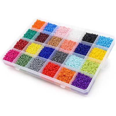 DIYQueen Koraliki zestaw 2mm szklanych kolorowych 22000szt DIYQueen Koraliki zestaw 2mm szklanych kolorowych 22000szt