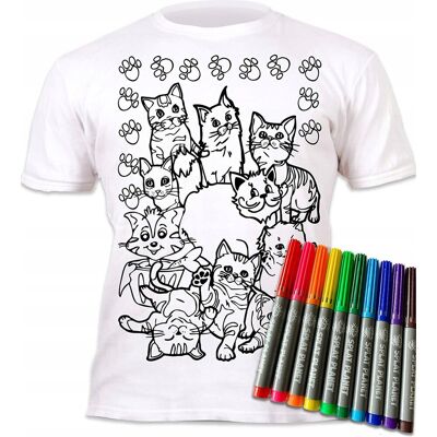 Splat Planet KOTY KOTKI Koszulka do Malowania T-shirt + 10 zmywalne markery 7-8 lat Splat Planet KOTY KOTKI Koszulka do Malowania T-shirt + 10 zmywalne markery 7-8 lat