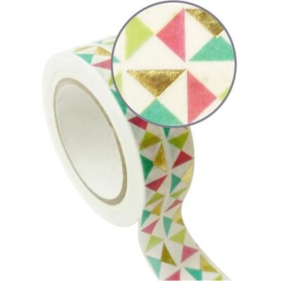 Inny producent Kreatywne ziarno - Złota Taśma Maskująca 1,5 cm x 10 m - Duże wielokolorowe trójkąty Inny producent Kreatywne ziarno - Złota Taśma Maskująca 1,5 cm x 10 m - Duże wielokolorowe trójkąty