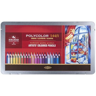 Kredki 72-Kol. Polycolor 3800/72 Czerwone Etui, Koh-I-Noor Kredki 72-Kol. Polycolor 3800/72 Czerwone Etui, Koh-I-Noor