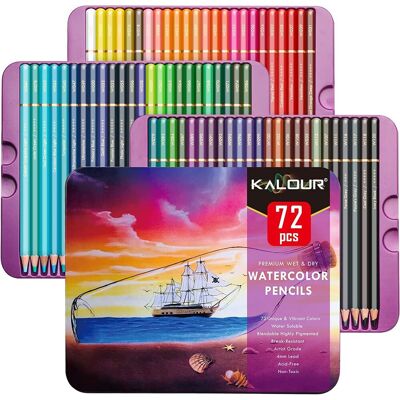 Kredki akwarelowe Premium 72 kolory kredki artystyczne do rysowania Kalour Kredki akwarelowe Premium 72 kolory kredki artystyczne do rysowania Kalour