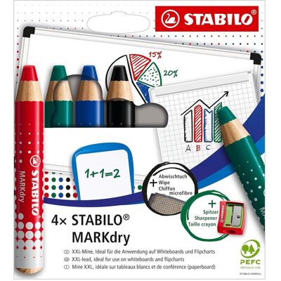 Markery do tablicy STABILO Model 648/4-5 - Zestaw 4 kolorów Markery do tablicy STABILO Model 648/4-5 - Zestaw 4 kolorów