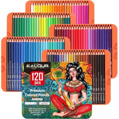 Kredki ołówkowe Soft Touch 120 kolorów kredki artystyczne Kalour Kredki ołówkowe Soft Touch 120 kolorów kredki artystyczne Kalour