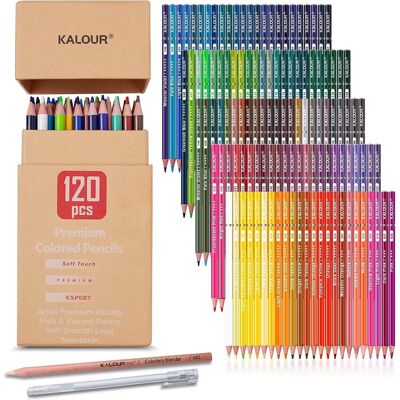 Kredki ołówkowe Soft Touch 120 kolorów profesjonalny zestaw do rysowania Kalour Kredki ołówkowe Soft Touch 120 kolorów profesjonalny zestaw do rysowania Kalour