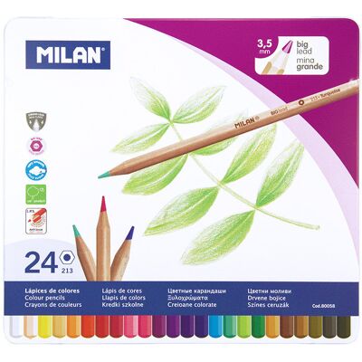 Milan Kredki Ołówkowe Sześciokątne 24 Kol. W M Milan Kredki Ołówkowe Sześciokątne 24 Kol. W M