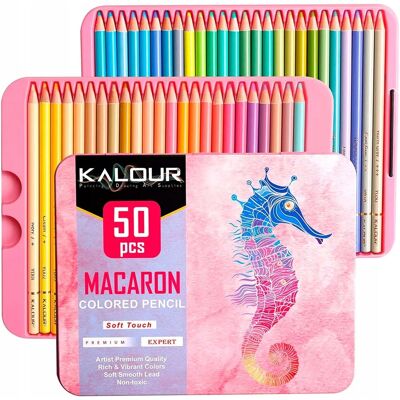 Kredki pastelowe Macaron 50 kolorów kredki ołówkowe Kalour Kredki pastelowe Macaron 50 kolorów kredki ołówkowe Kalour