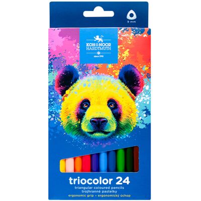 Koh-I-Noor KREDKI TRIOCOLOR 3144 24 KOLORY 9 MM NIEDŹWIEDŹ - SERIA NIEBIESKA Koh-I-Noor KREDKI TRIOCOLOR 3144 24 KOLORY 9 MM NIEDŹWIEDŹ - SERIA NIEBIESKA