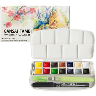 Inny producent Kuretake Gansai Tambi Portable 14 Setcolours Kg301-1 Inny producent Kuretake Gansai Tambi Portable 14 Setcolours Kg301-1