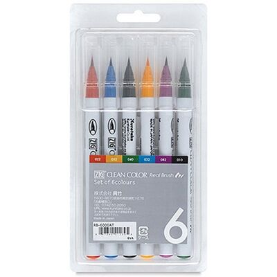 KURETAKE ZIG CLEAN COLOR REAL BRUSH 6 sztuk KURETAKE ZIG CLEAN COLOR REAL BRUSH 6 sztuk