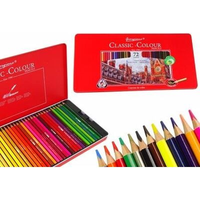 Lean Toys, Zestaw Kredek Profesjonalnych W Metalowym Etui, 72 Szt. Lean Toys, Zestaw Kredek Profesjonalnych W Metalowym Etui, 72 Szt.
