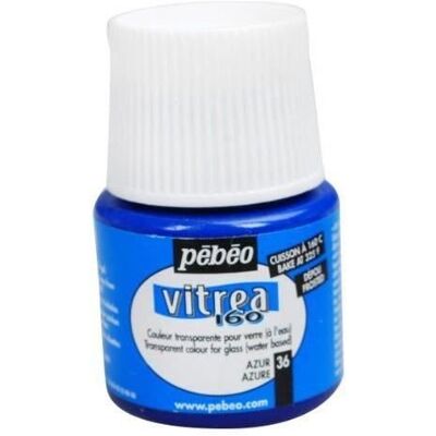 Farba na szkło Pebeo Vitrea 160 na bazie wody - Azure Frosted Farba na szkło Pebeo Vitrea 160 na bazie wody - Azure Frosted