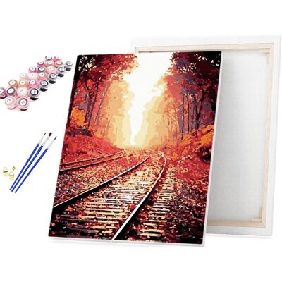 Malowanie po numerach Jesienne Tory 40x50cm RAMA / beliart Malowanie po numerach Jesienne Tory 40x50cm RAMA / beliart