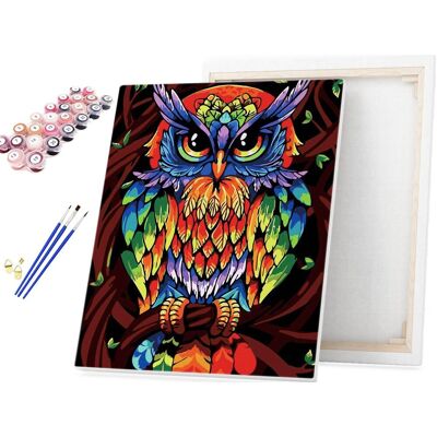 Malowanie po numerach Kolorowa Sowa 40x50cm RAMA / beliart Malowanie po numerach Kolorowa Sowa 40x50cm RAMA / beliart