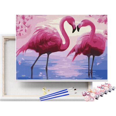 Malowanie po numerach Miłość Flamingów 40x50cm / beliart Malowanie po numerach Miłość Flamingów 40x50cm / beliart