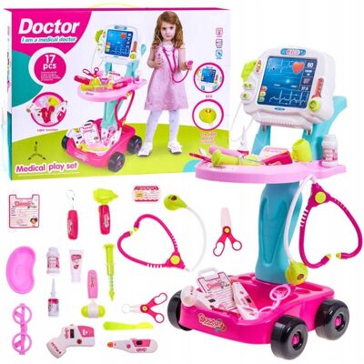 Artemis Mały Doktor Lekarz Zestaw Lekarski Różowy Wózek Mobilny Akcesoria PREZENT Artemis Mały Doktor Lekarz Zestaw Lekarski Różowy Wózek Mobilny Akcesoria PREZENT
