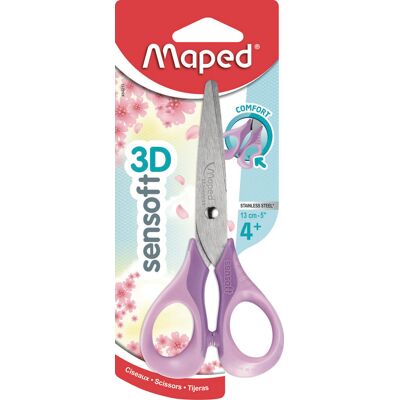 Maped, Nożyczki z elastycznym uchwytem Sensoft, Fioletowy, 13 cm Maped, Nożyczki z elastycznym uchwytem Sensoft, Fioletowy, 13 cm