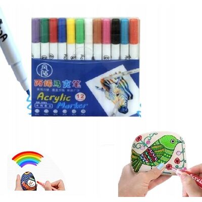 Inny producent Marker akrylowy, dekoracyjny, wodny wielokolorowy Stoklasa 12 szt. Inny producent Marker akrylowy, dekoracyjny, wodny wielokolorowy Stoklasa 12 szt.