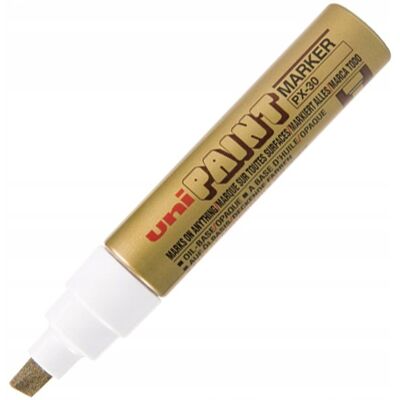 Marker olejowy UNI PX-30 złoty ścięty pisze po każdej powierzchni Marker olejowy UNI PX-30 złoty ścięty pisze po każdej powierzchni