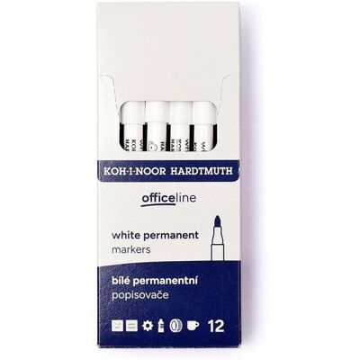 Koh-I-Noor Marker Permanentny Biały (12Szt) Koh-I-Noor Marker Permanentny Biały (12Szt)