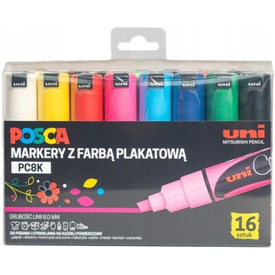 Marker Posca Zestaw PC-8K 16 szt w ETUI mazak Marker Posca Zestaw PC-8K 16 szt w ETUI mazak