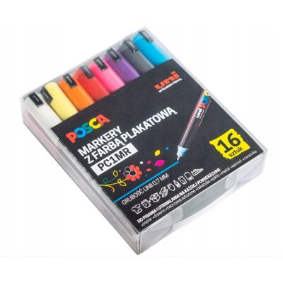 Marker z farbą plakatową POSCA PC-1MR zestaw 16kol Marker z farbą plakatową POSCA PC-1MR zestaw 16kol