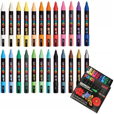 Marker Zestaw Posca PC-5M zestaw w PUDEŁKACH mazaki pisaki 24 szt Marker Zestaw Posca PC-5M zestaw w PUDEŁKACH mazaki pisaki 24 szt
