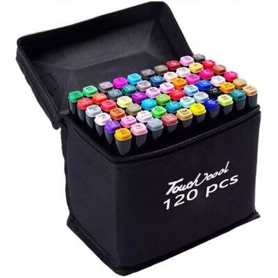 Piccolo Markery 120Szt. Flamastry Mazaki Dwustronne Pro Zestaw Piccolo Markery 120Szt. Flamastry Mazaki Dwustronne Pro Zestaw