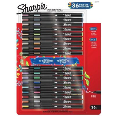 Parker Markery akrylowe 36szt Fine, Sharpie Parker Markery akrylowe 36szt Fine, Sharpie