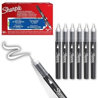 Sharpie Markery akrylowe białe (6szt) Sharpie Markery akrylowe białe (6szt)