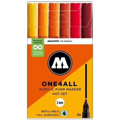 Markery akrylowe MOLOTOW One4All 127HS - 2 mm - 6 szt. - hot set Markery akrylowe MOLOTOW One4All 127HS - 2 mm - 6 szt. - hot set