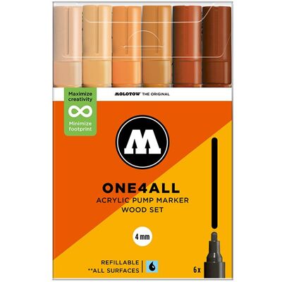 Markery akrylowe MOLOTOW One4All 227HS - 4 mm - 6 szt. - wood set Markery akrylowe MOLOTOW One4All 227HS - 4 mm - 6 szt. - wood set