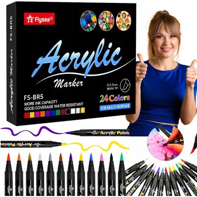Flysea MARKERY AKRYLOWE PISAKI FARBA ZESTAW ARTYSTYCZNY DO SZKŁA CERAMIKI PREZENT Flysea MARKERY AKRYLOWE PISAKI FARBA ZESTAW ARTYSTYCZNY DO SZKŁA CERAMIKI PREZENT
