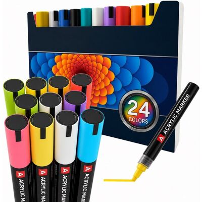 BAUSTER MARKERY AKRYLOWE WODOODPORNE 24 KOLORY PISAKI AKRYLOWE ZESTAW BAUSTER MARKERY AKRYLOWE WODOODPORNE 24 KOLORY PISAKI AKRYLOWE ZESTAW