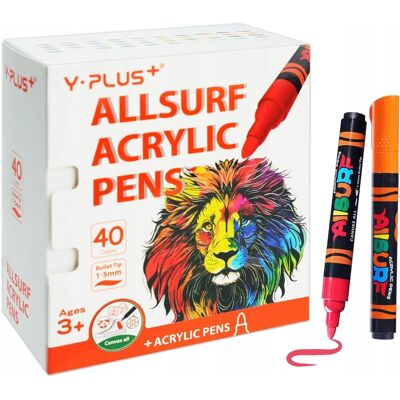 Inny producent Markery akrylowe YPLUS 40 - do tkanin, kamieni, drewna, dla dzieci Inny producent Markery akrylowe YPLUS 40 - do tkanin, kamieni, drewna, dla dzieci