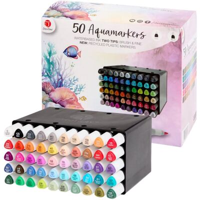 HLO MARKERY AKWARELOWE DecoTime PODWÓJNE PISAKI 50 kolorów V3 HLO MARKERY AKWARELOWE DecoTime PODWÓJNE PISAKI 50 kolorów V3