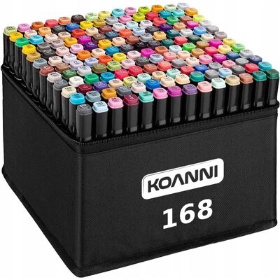 Nela-Styl MARKERY ALKOHOLOWE DWUSTRONNE KOANNI 168 SZT +ETUI Nela-Styl MARKERY ALKOHOLOWE DWUSTRONNE KOANNI 168 SZT +ETUI