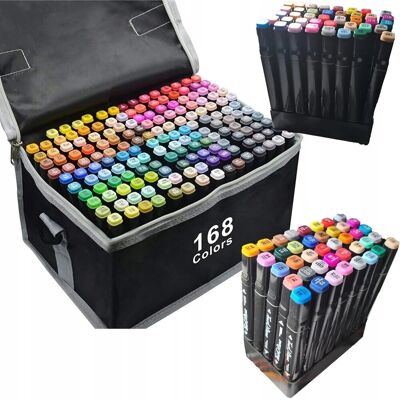 Inny producent Markery Alkoholowe Manga Zestaw Markerów 168Szt Organizer Torba Inny producent Markery Alkoholowe Manga Zestaw Markerów 168Szt Organizer Torba