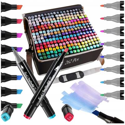 Lewer Markery Alkoholowe Zestaw 262 Sztuk Flamastry Pro + Etui Art Pisaki Mazaki Lewer Markery Alkoholowe Zestaw 262 Sztuk Flamastry Pro + Etui Art Pisaki Mazaki
