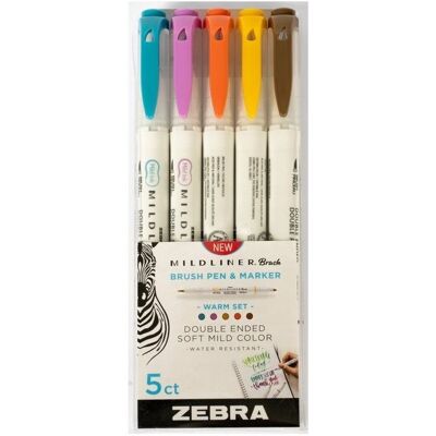 Zebra Markery dekoracyjne dwustronne kolory brush warm Zebra Markery dekoracyjne dwustronne kolory brush warm