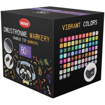 Beniamin MARKERY dwustronne 80 szt. REXUS TEENS Beniamin MARKERY dwustronne 80 szt. REXUS TEENS