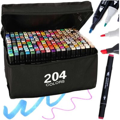Artemis Markery Dwustronne Alkoholowe Flamastry Mazaki Zestaw w Etui 204 Sztuk Artemis Markery Dwustronne Alkoholowe Flamastry Mazaki Zestaw w Etui 204 Sztuk