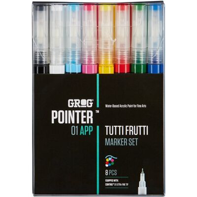 Inny producent Markery Grog Pointer 01 App - Tutti Frutti - 8 Kolorów Inny producent Markery Grog Pointer 01 App - Tutti Frutti - 8 Kolorów