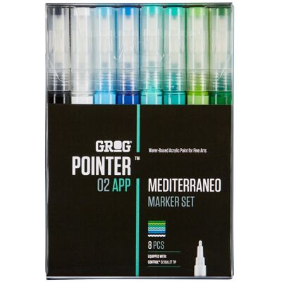 Inny producent Markery Grog Pointer 02 App - Mediterraneo - 8 Kolorów Inny producent Markery Grog Pointer 02 App - Mediterraneo - 8 Kolorów