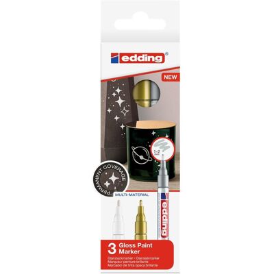 Markery Olejowe Edding Kreatywne Metaliczne 3 Sztuki Markery Olejowe Edding Kreatywne Metaliczne 3 Sztuki