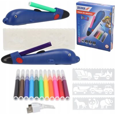 Markery Pisaki do malowania rysowania DEDRA KIDS bezprzewodowe USB 12 sztuk Markery Pisaki do malowania rysowania DEDRA KIDS bezprzewodowe USB 12 sztuk