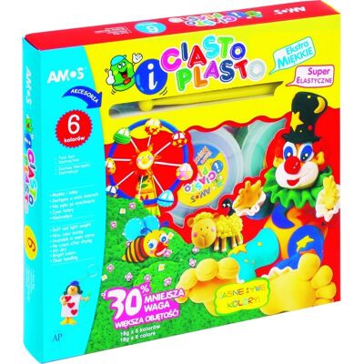 Amos Masa plastyczna, 6 kolorów, Amos Masa plastyczna, 6 kolorów,