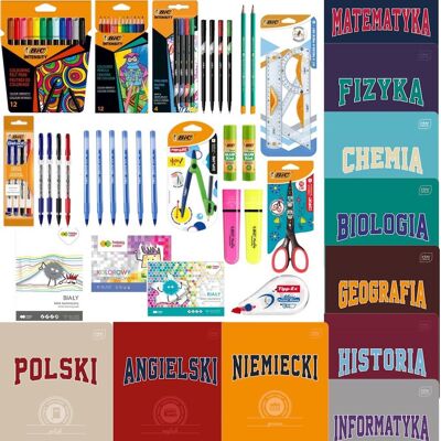 Mega Wyprawka Szkolna Bic Dla Klas 4-8 + 10 Zeszytów Przedmiotowych Mega Wyprawka Szkolna Bic Dla Klas 4-8 + 10 Zeszytów Przedmiotowych