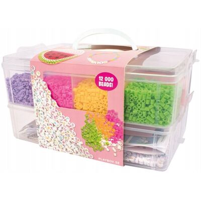Playbox Mega Zestaw Craft Box koraliki do prasowania i bransoletek 12000szt + EXTRA Playbox Mega Zestaw Craft Box koraliki do prasowania i bransoletek 12000szt + EXTRA
